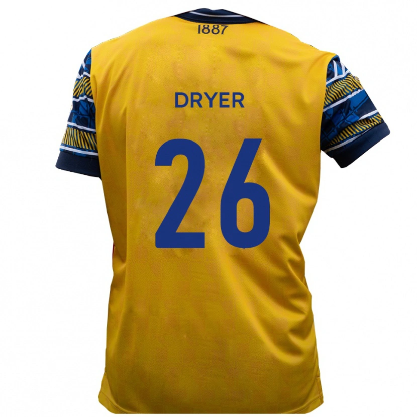 Danxen Hombre Camiseta Tom Dryer #26 Amarillo Negro 2ª Equipación 2025/26 La Camisa México