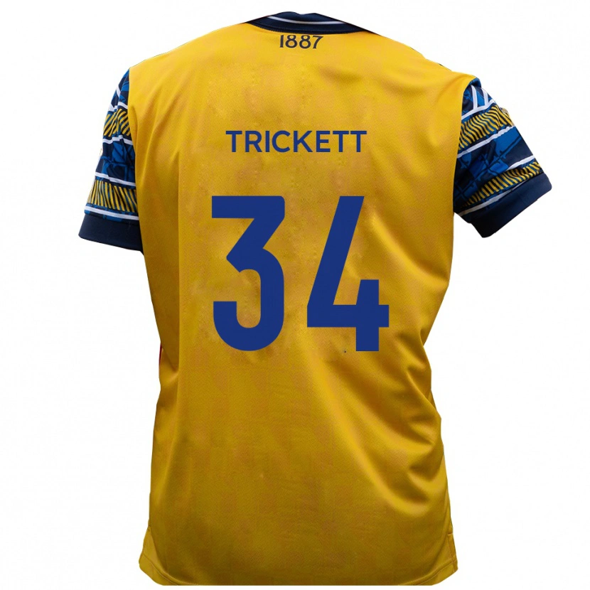 Danxen Hombre Camiseta Joden Trickett #34 Amarillo Negro 2ª Equipación 2025/26 La Camisa México