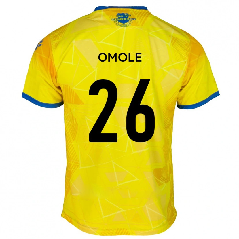 Danxen Hombre Camiseta Tobi Omole #26 Amarillo Azul 2ª Equipación 2025/26 La Camisa México