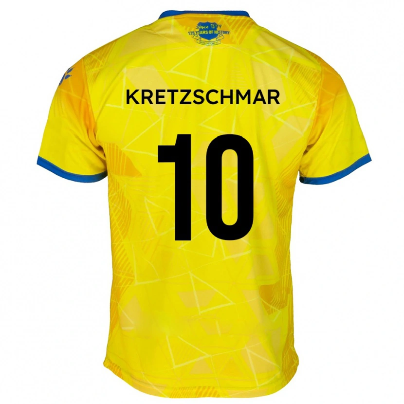 Danxen Hombre Camiseta Max Kretzschmar #10 Amarillo Azul 2ª Equipación 2025/26 La Camisa México