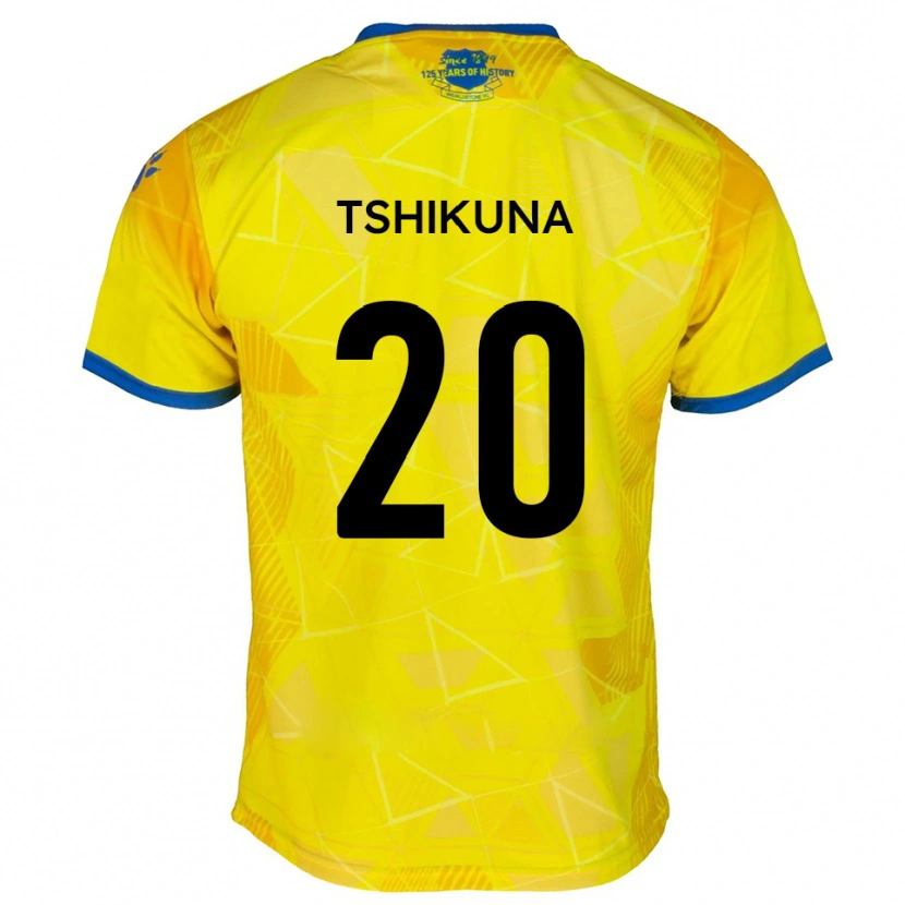 Danxen Hombre Camiseta Nathan Tshikuna #20 Amarillo Azul 2ª Equipación 2025/26 La Camisa México
