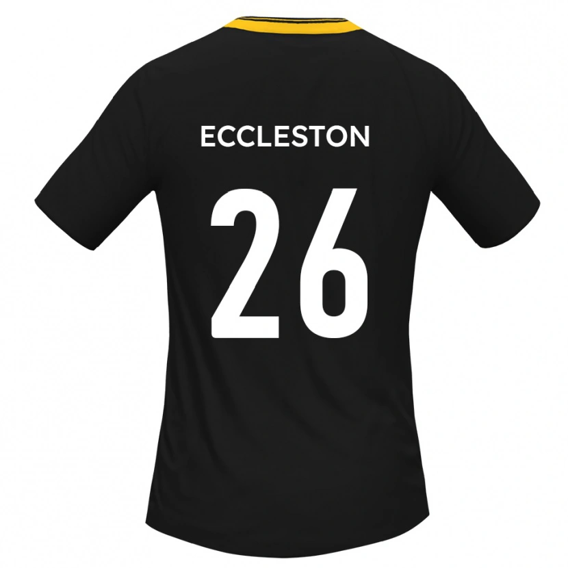 Danxen Hombre Camiseta Junior Eccleston #26 Negro Amarillo 2ª Equipación 2025/26 La Camisa México