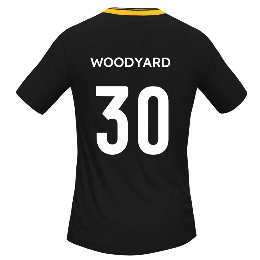 Danxen Hombre Camiseta Alex Woodyard #30 Negro Amarillo 2ª Equipación 2025/26 La Camisa México