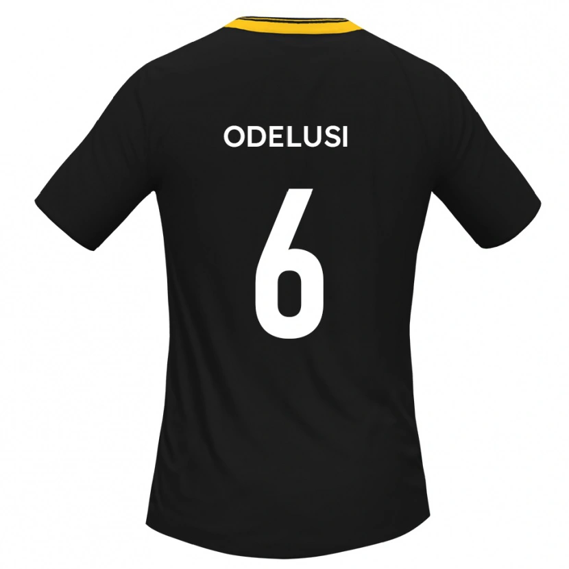 Danxen Hombre Camiseta Siju Odelusi #6 Negro Amarillo 2ª Equipación 2025/26 La Camisa México
