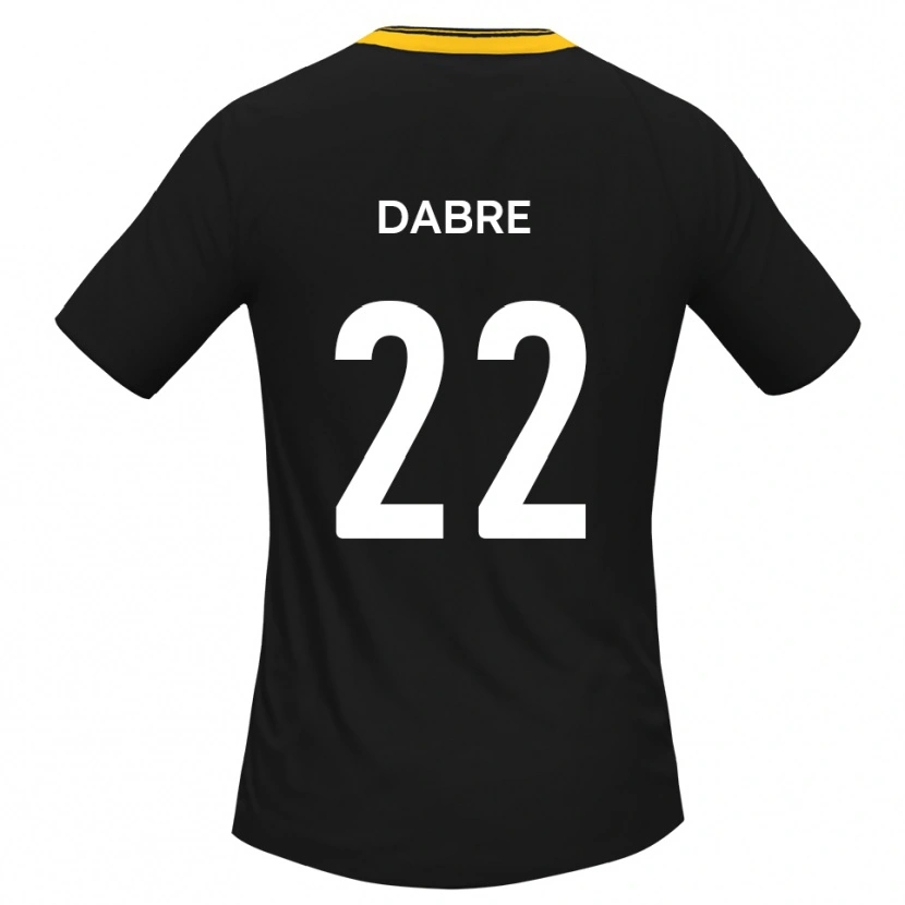 Danxen Hombre Camiseta Mo Dabre #22 Negro Amarillo 2ª Equipación 2025/26 La Camisa México