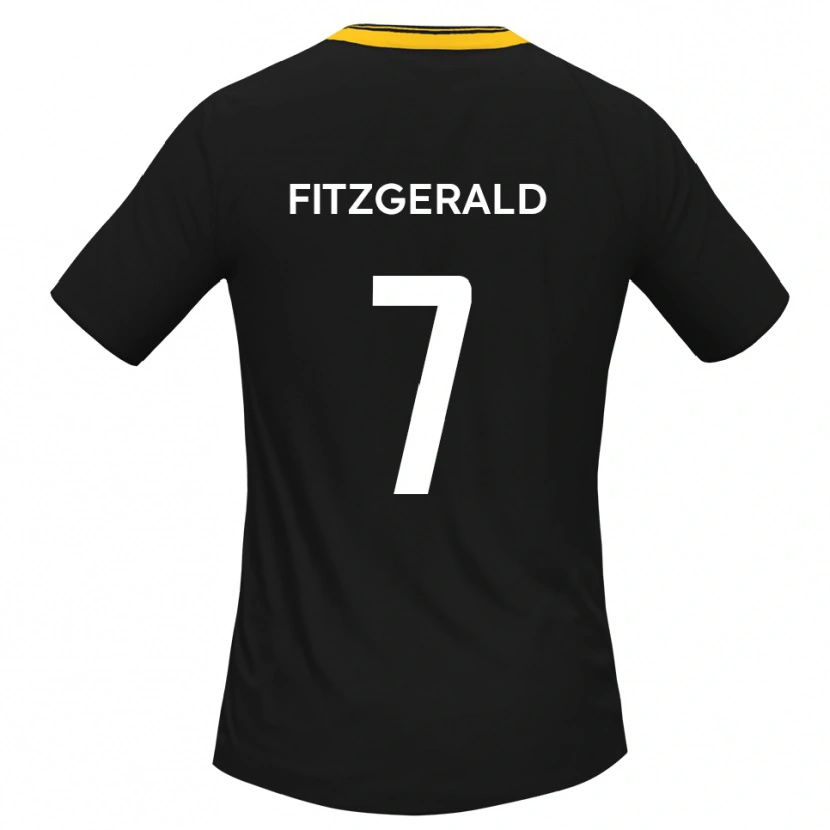 Danxen Hombre Camiseta Johnny Fitzgerald #7 Negro Amarillo 2ª Equipación 2025/26 La Camisa México