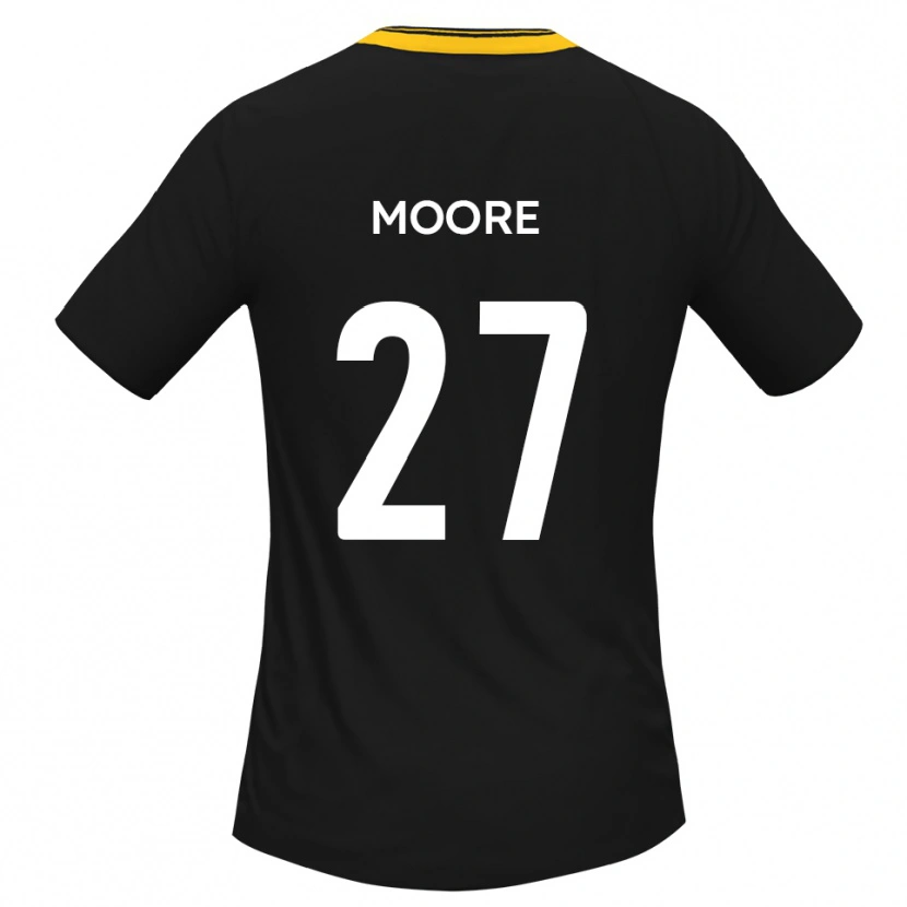 Danxen Hombre Camiseta Liam Moore #27 Negro Amarillo 2ª Equipación 2025/26 La Camisa México