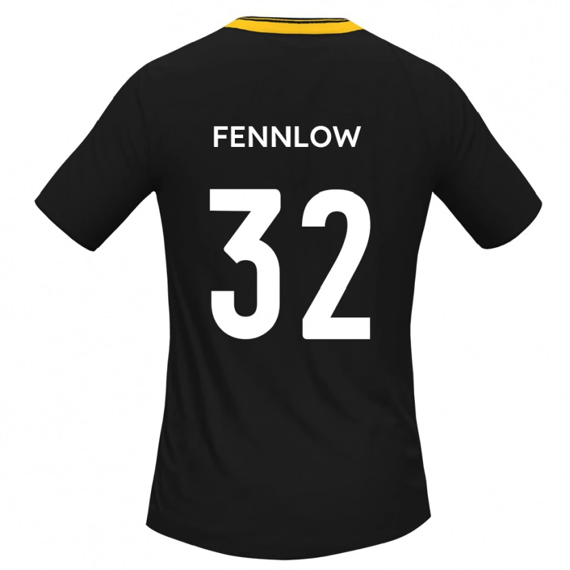 Danxen Hombre Camiseta James Fennlow #32 Negro Amarillo 2ª Equipación 2025/26 La Camisa México
