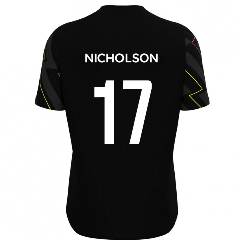 Danxen Hombre Camiseta Brad Nicholson #17 Negro Gris 2ª Equipación 2025/26 La Camisa México