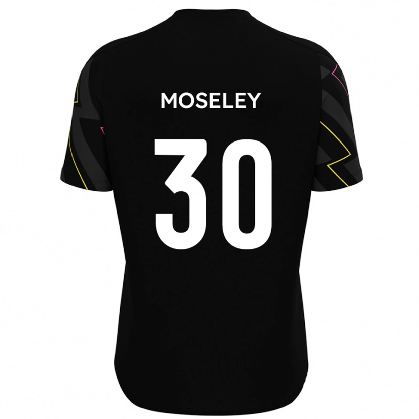 Danxen Hombre Camiseta Kyle Moseley #30 Negro Gris 2ª Equipación 2025/26 La Camisa México