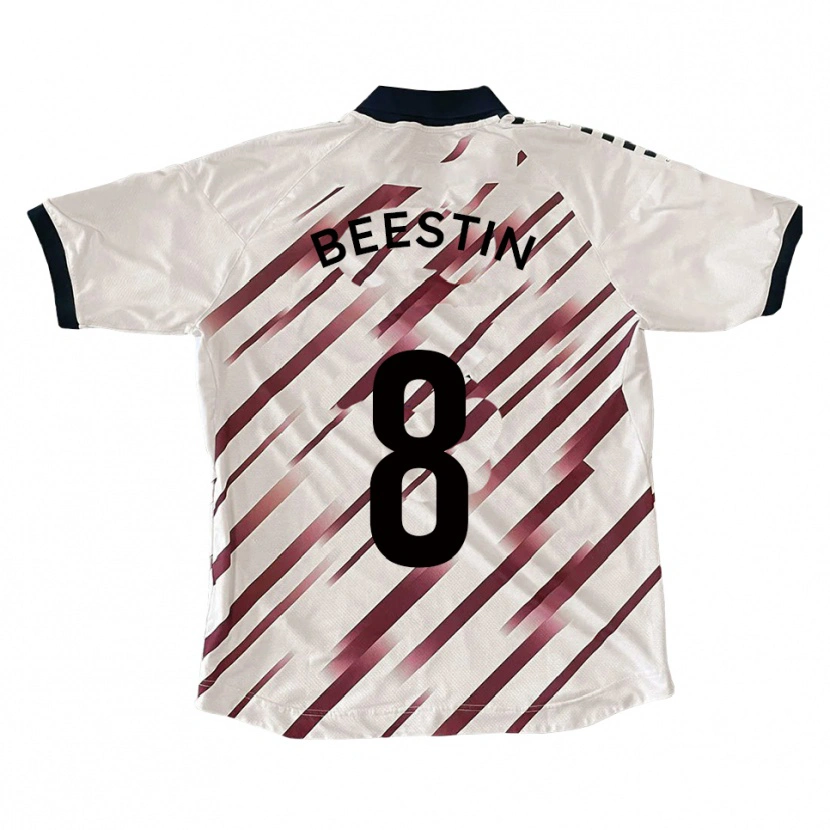 Danxen Hombre Camiseta Alfie Beestin #8 Blanco Rojo 2ª Equipación 2025/26 La Camisa México