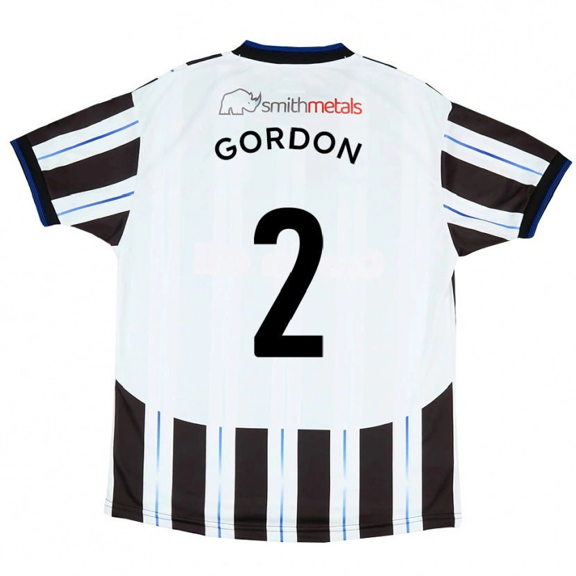 Danxen Hombre Camiseta Kyron Gordon #2 Blanco Negro 2ª Equipación 2025/26 La Camisa México