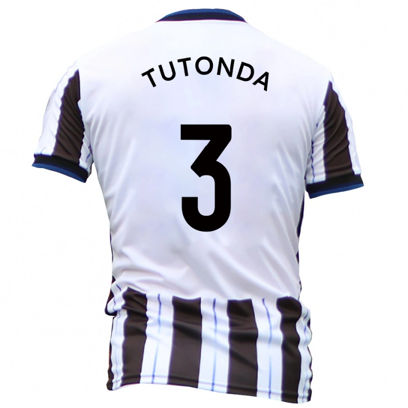 Danxen Hombre Camiseta David Tutonda #3 Blanco Negro 2ª Equipación 2025/26 La Camisa México