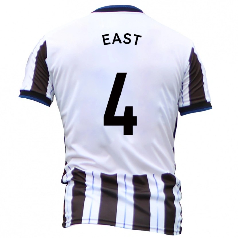 Danxen Hombre Camiseta Ryan East #4 Blanco Negro 2ª Equipación 2025/26 La Camisa México