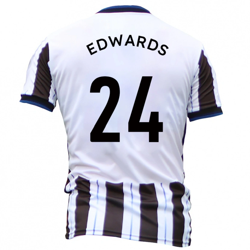 Danxen Hombre Camiseta Corey Edwards #24 Blanco Negro 2ª Equipación 2025/26 La Camisa México