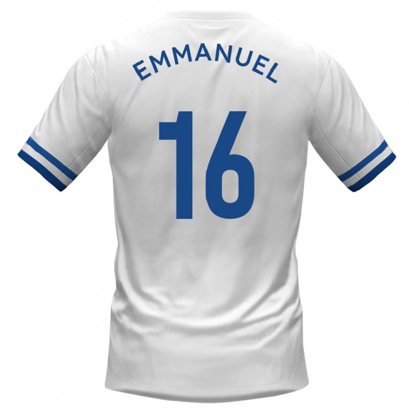 Danxen Hombre Camiseta Josh Emmanuel #16 Blanco Azul 2ª Equipación 2025/26 La Camisa México