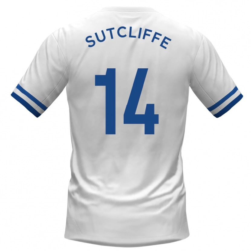 Danxen Hombre Camiseta Harvey Sutcliffe #14 Blanco Azul 2ª Equipación 2025/26 La Camisa México