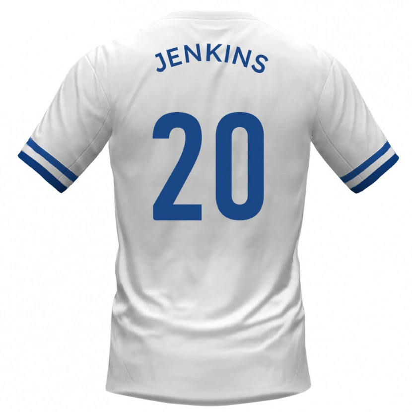 Danxen Hombre Camiseta Jack Jenkins #20 Blanco Azul 2ª Equipación 2025/26 La Camisa México