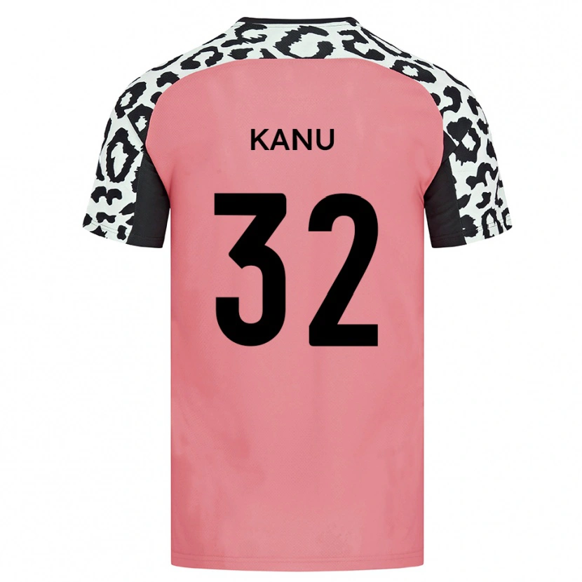 Danxen Hombre Camiseta Abraham Kanu #32 Rosa Negro 2ª Equipación 2025/26 La Camisa México