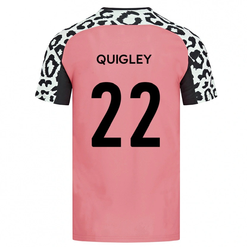 Danxen Hombre Camiseta Joe Quigley #22 Rosa Negro 2ª Equipación 2025/26 La Camisa México