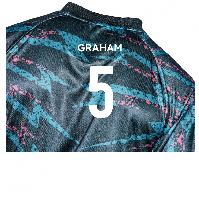 Danxen Hombre Camiseta Sam Graham #5 Negro Azul Marino 2ª Equipación 2025/26 La Camisa México