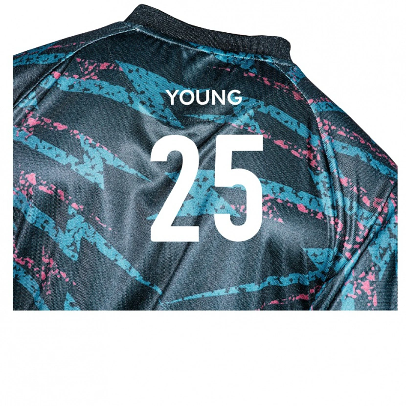 Danxen Hombre Camiseta Reggie Young #25 Negro Azul Marino 2ª Equipación 2025/26 La Camisa México