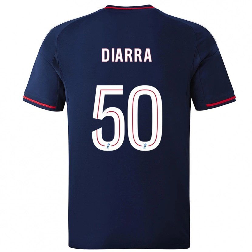 Danxen Hombre Camiseta Lassine Diarra #50 Azul Marino Rojo 2ª Equipación 2025/26 La Camisa México