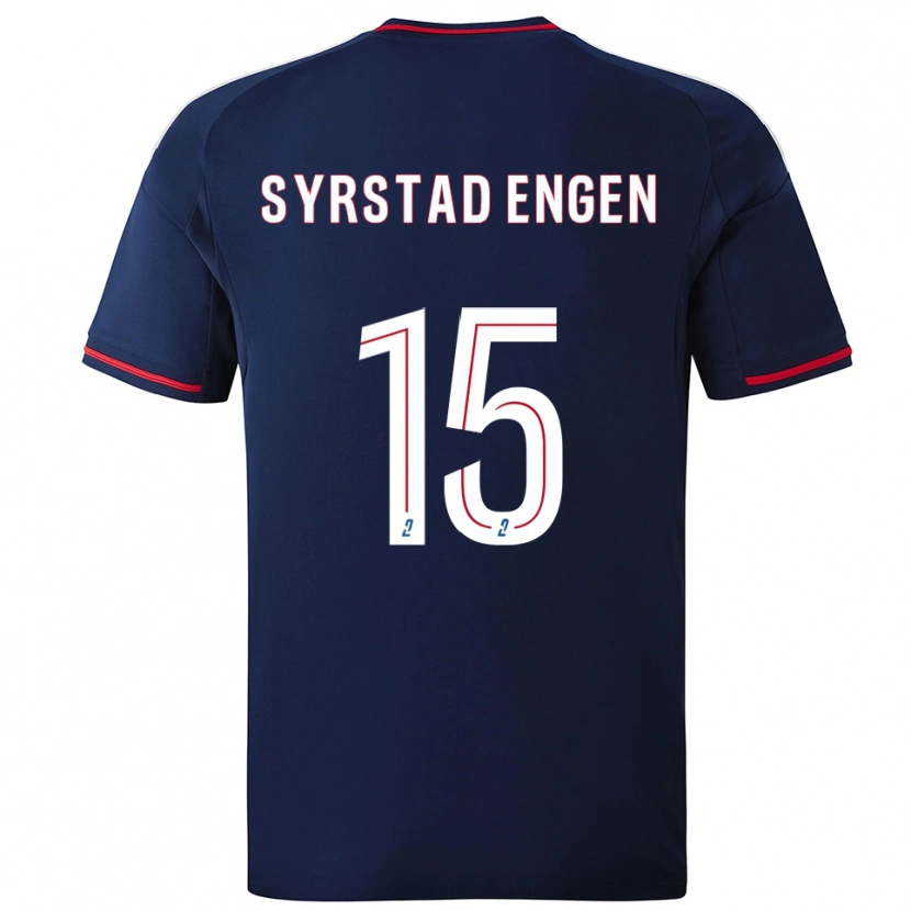 Danxen Hombre Camiseta Ingrid Syrstad Engen #15 Azul Marino Rojo 2ª Equipación 2025/26 La Camisa México