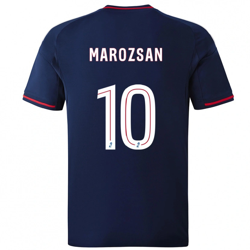 Danxen Hombre Camiseta Dzsenifer Marozsan #10 Azul Marino Rojo 2ª Equipación 2025/26 La Camisa México
