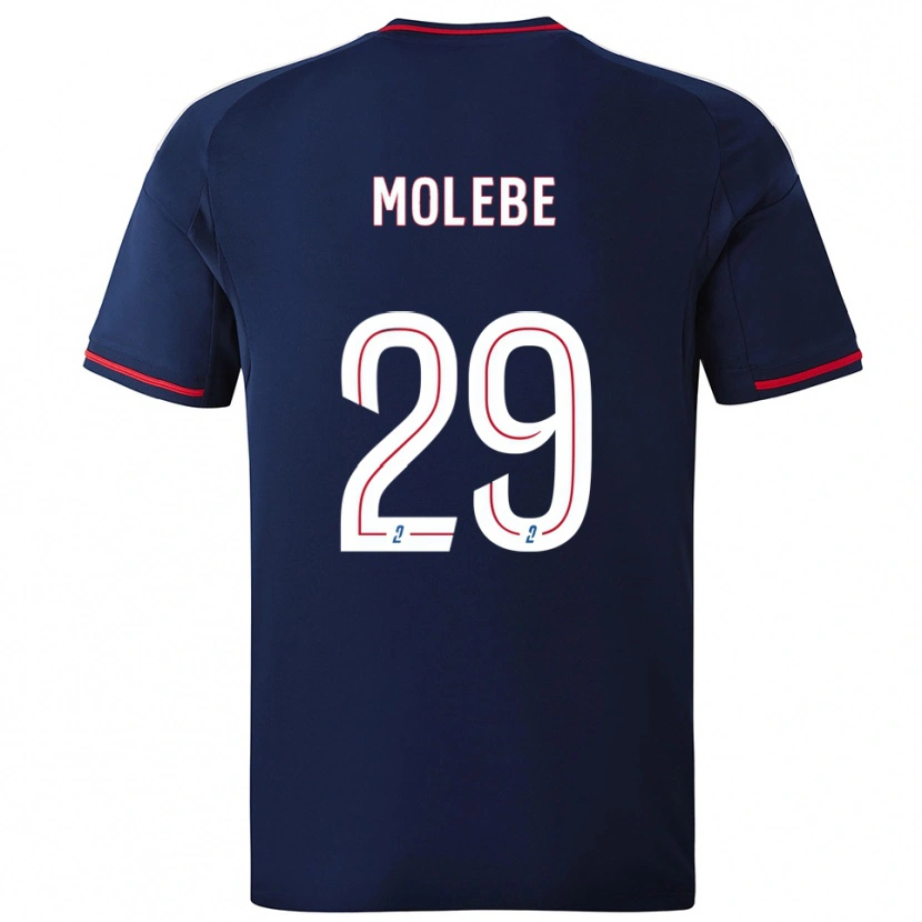 Danxen Hombre Camiseta Enzo Molebe #29 Azul Marino Rojo 2ª Equipación 2025/26 La Camisa México