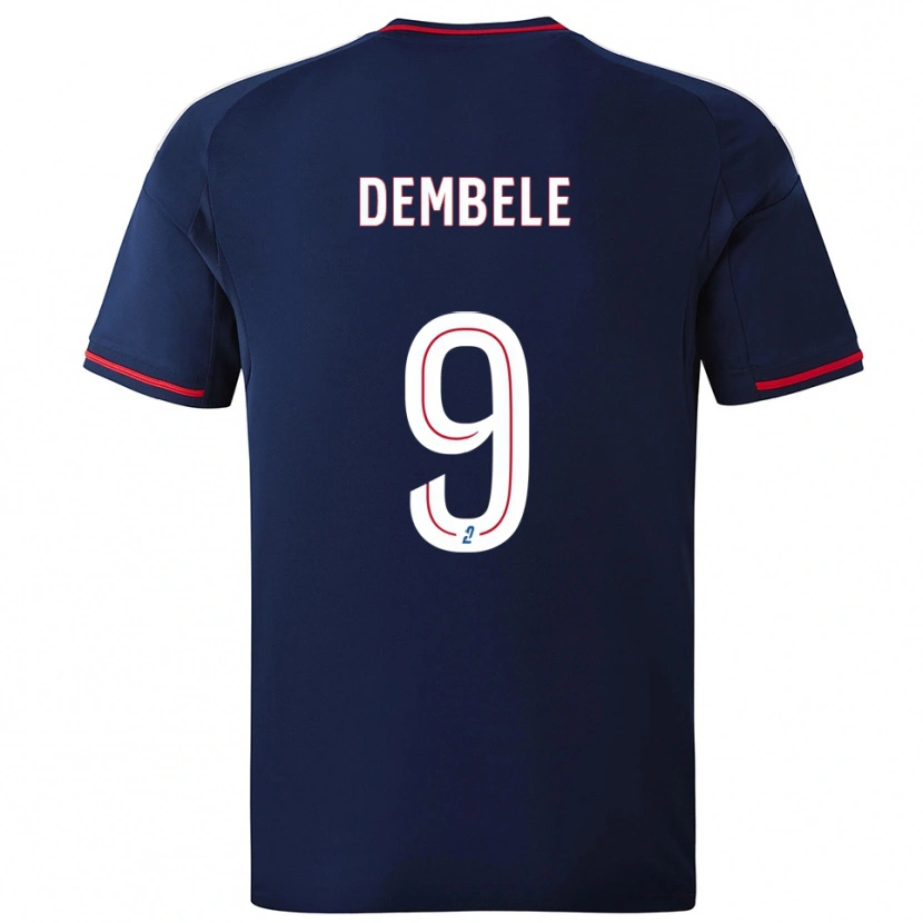 Danxen Hombre Camiseta Moussa Dembele #9 Azul Marino Rojo 2ª Equipación 2025/26 La Camisa México