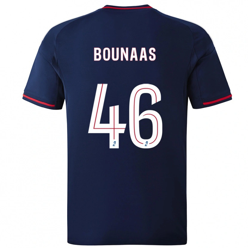 Danxen Hombre Camiseta Idris Bounaas #46 Azul Marino Rojo 2ª Equipación 2025/26 La Camisa México