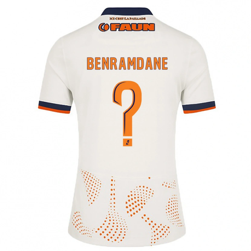 Danxen Hombre Camiseta Noam Benramdane #0 Blanco Naranja 2ª Equipación 2025/26 La Camisa México