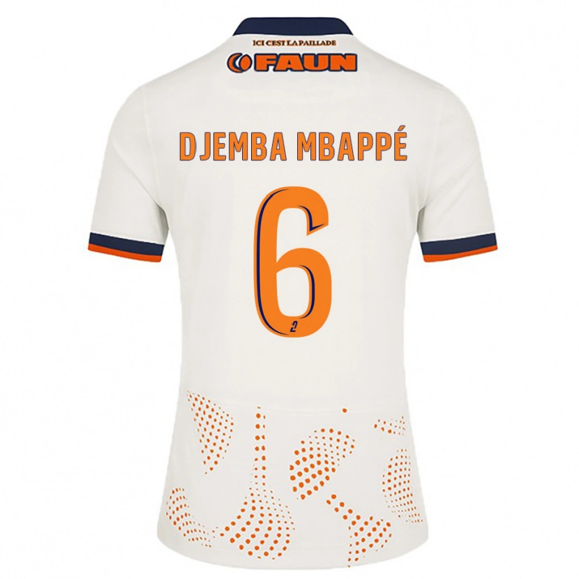 Danxen Hombre Camiseta Yvan Djemba Mbappé #6 Blanco Naranja 2ª Equipación 2025/26 La Camisa México