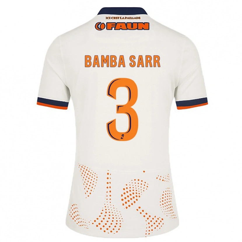 Danxen Hombre Camiseta Mamadou Bamba Sarr #3 Blanco Naranja 2ª Equipación 2025/26 La Camisa México