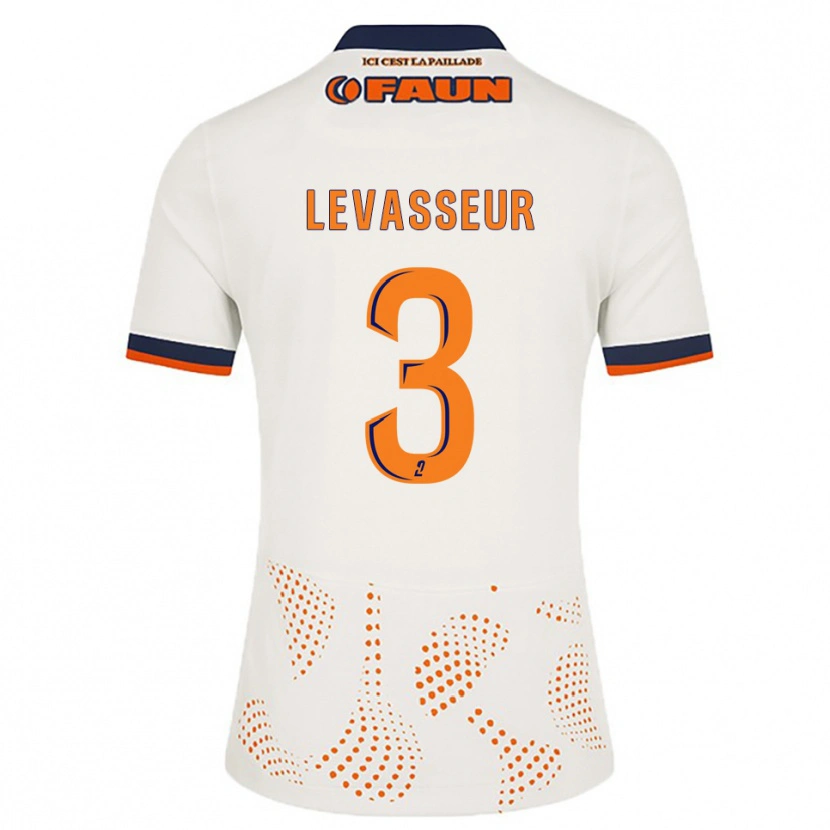 Danxen Hombre Camiseta Marie Levasseur #3 Blanco Naranja 2ª Equipación 2025/26 La Camisa México