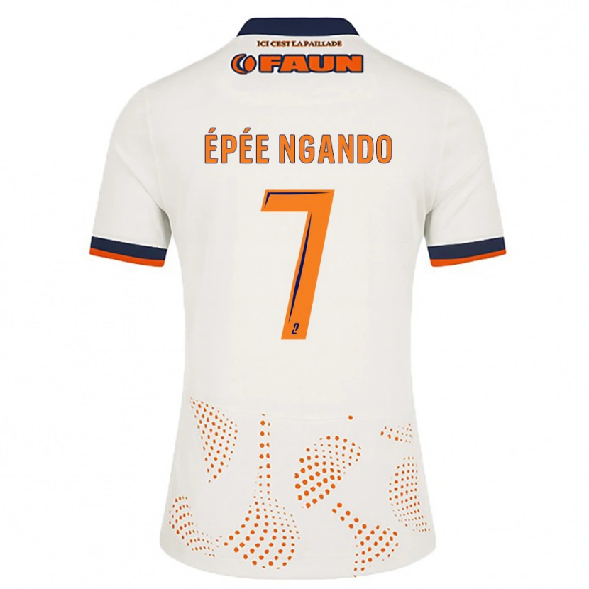 Danxen Hombre Camiseta Pierre Épée Ngando #7 Blanco Naranja 2ª Equipación 2025/26 La Camisa México