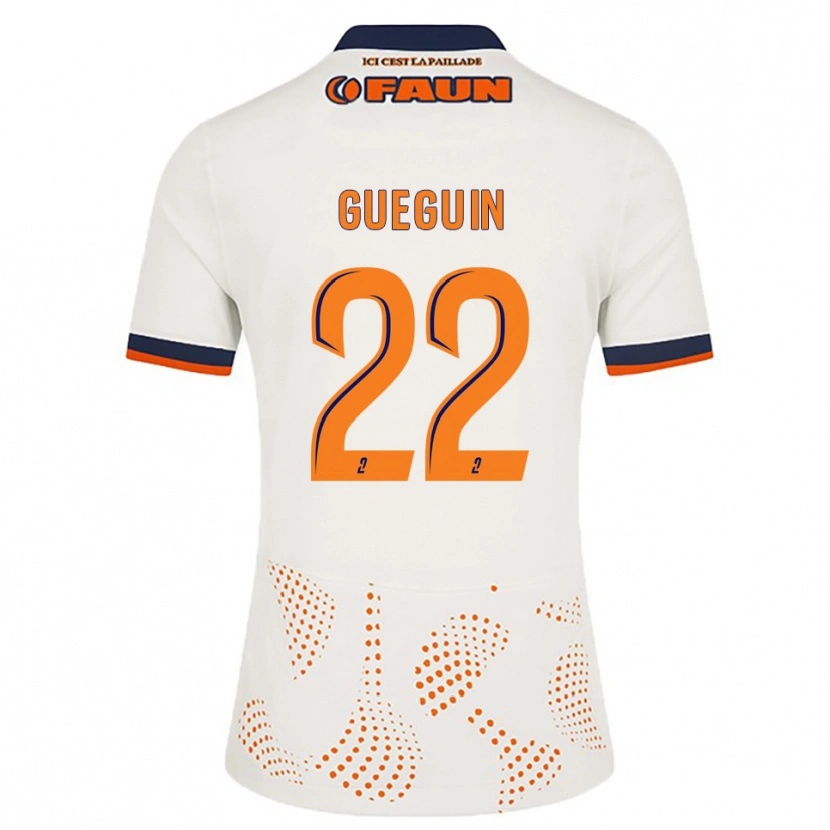 Danxen Hombre Camiseta Axel Guéguin #22 Blanco Naranja 2ª Equipación 2025/26 La Camisa México