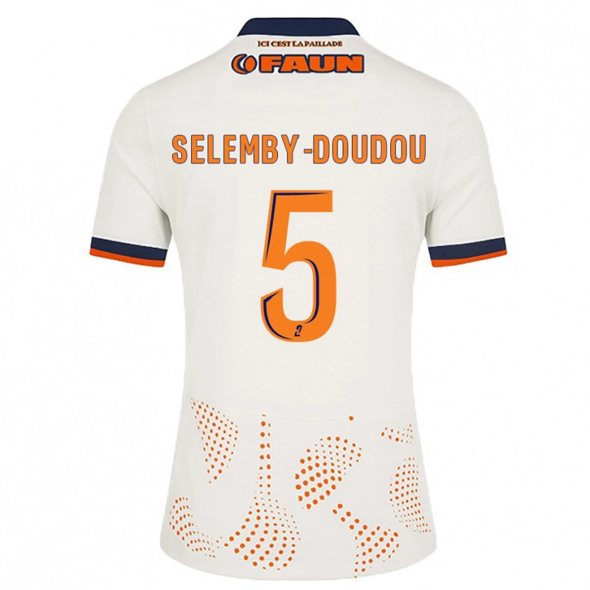 Danxen Hombre Camiseta Basile Selemby-Doudou #5 Blanco Naranja 2ª Equipación 2025/26 La Camisa México