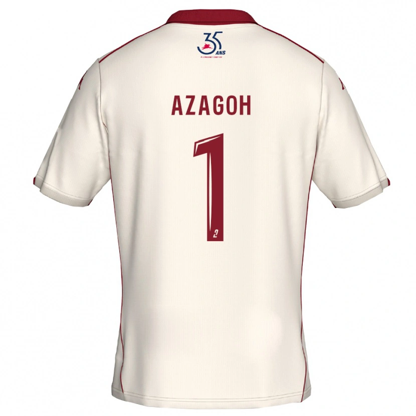 Danxen Hombre Camiseta Yanis Azagoh #1 Blanco Borgoña 2ª Equipación 2025/26 La Camisa México