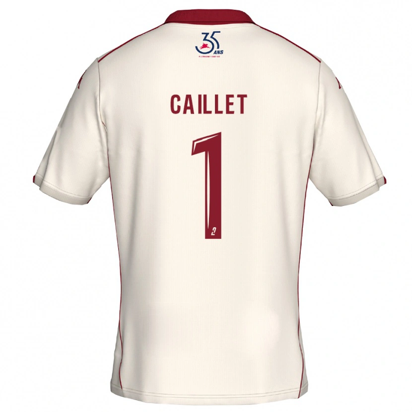 Danxen Hombre Camiseta Flavie Caillet #1 Blanco Borgoña 2ª Equipación 2025/26 La Camisa México