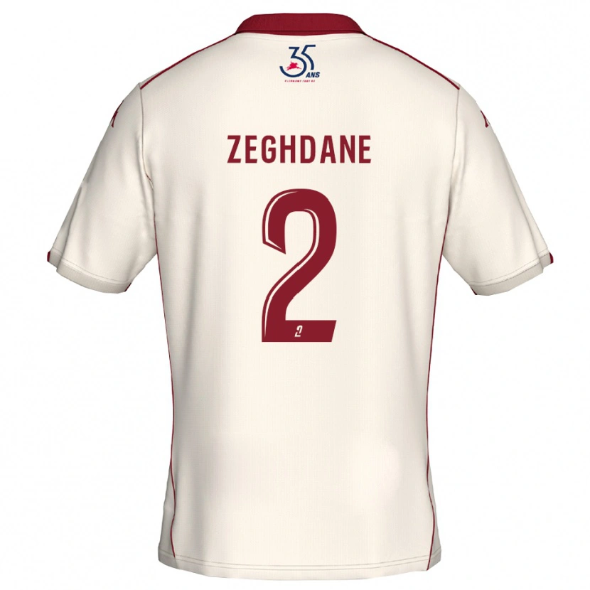 Danxen Hombre Camiseta Merwan Zeghdane #2 Blanco Borgoña 2ª Equipación 2025/26 La Camisa México