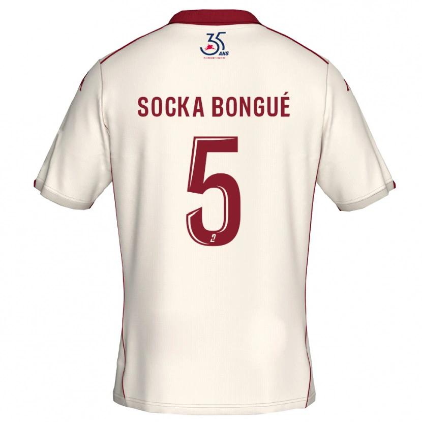 Danxen Hombre Camiseta Loïc Socka Bongué #5 Blanco Borgoña 2ª Equipación 2025/26 La Camisa México