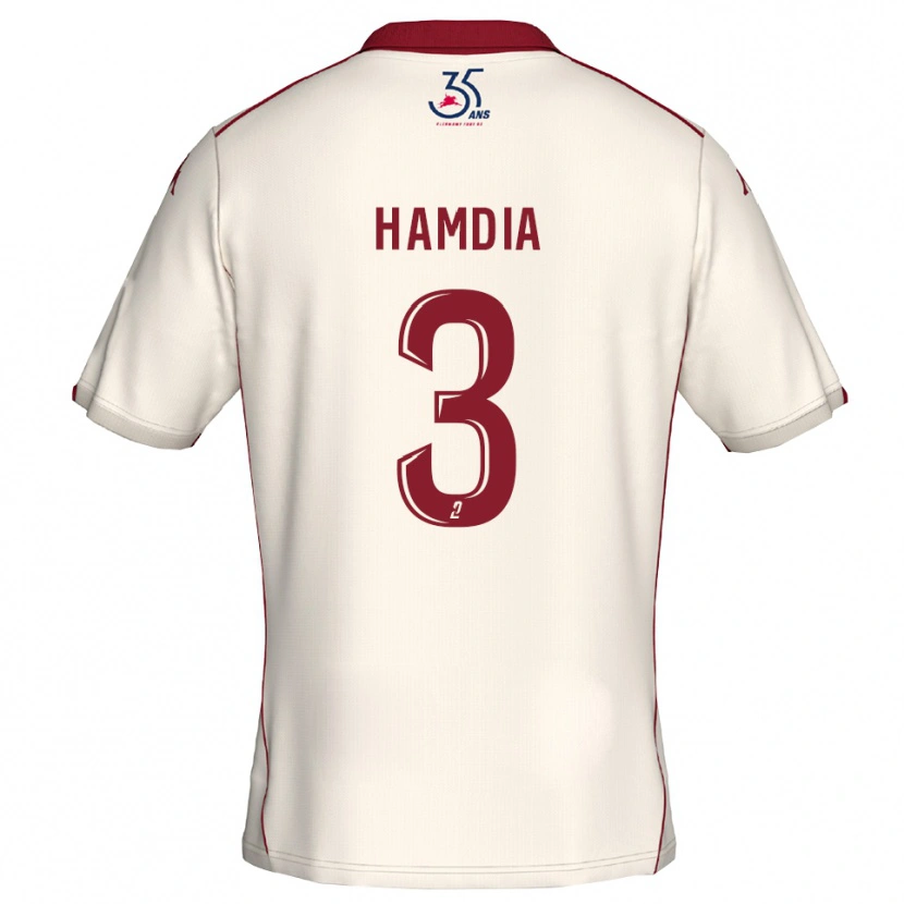 Danxen Hombre Camiseta Ilyes Hamdia #3 Blanco Borgoña 2ª Equipación 2025/26 La Camisa México