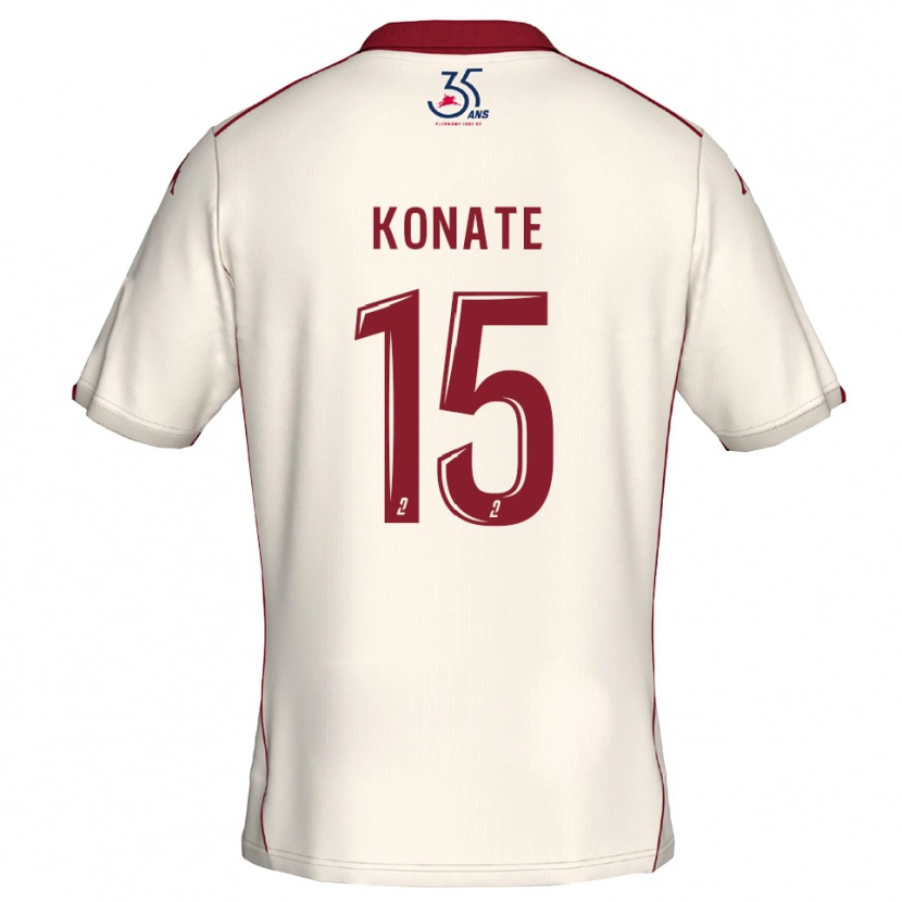 Danxen Hombre Camiseta Cheick Oumar Konaté #15 Blanco Borgoña 2ª Equipación 2025/26 La Camisa México