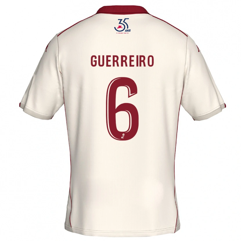 Danxen Hombre Camiseta Mattéo Guerreiro #6 Blanco Borgoña 2ª Equipación 2025/26 La Camisa México