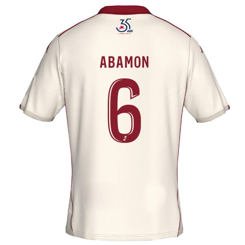 Danxen Hombre Camiseta Noélie Abamon #6 Blanco Borgoña 2ª Equipación 2025/26 La Camisa México