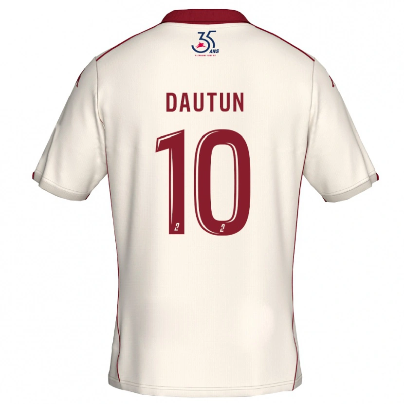 Danxen Hombre Camiseta Margaux Dautun #10 Blanco Borgoña 2ª Equipación 2025/26 La Camisa México