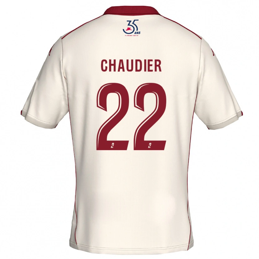 Danxen Hombre Camiseta Ophélie Chaudier #22 Blanco Borgoña 2ª Equipación 2025/26 La Camisa México