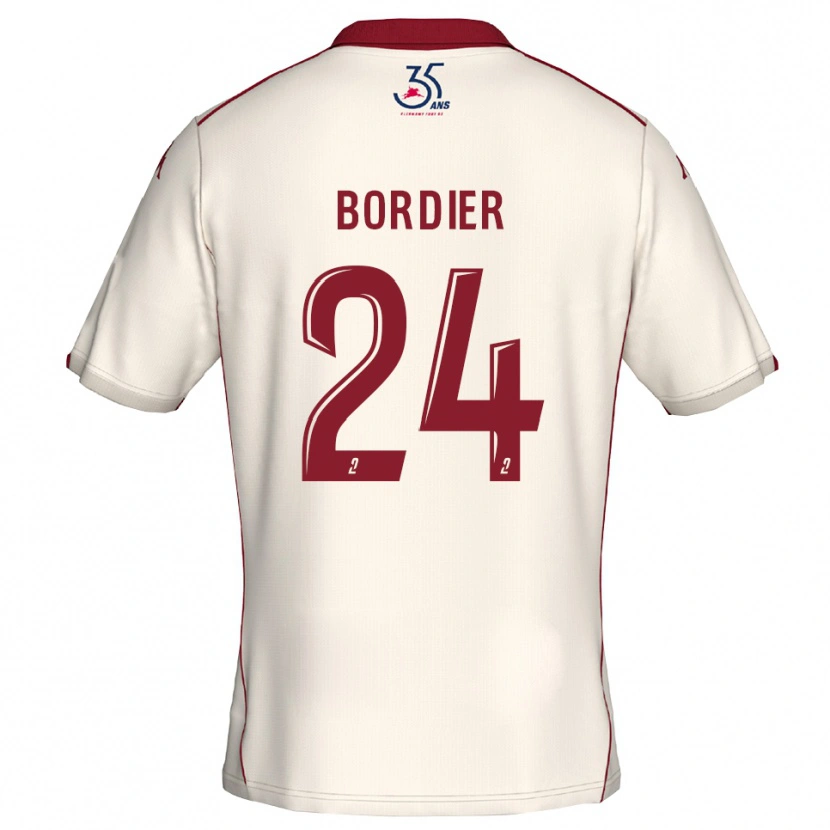 Danxen Hombre Camiseta Emma Bordier #24 Blanco Borgoña 2ª Equipación 2025/26 La Camisa México